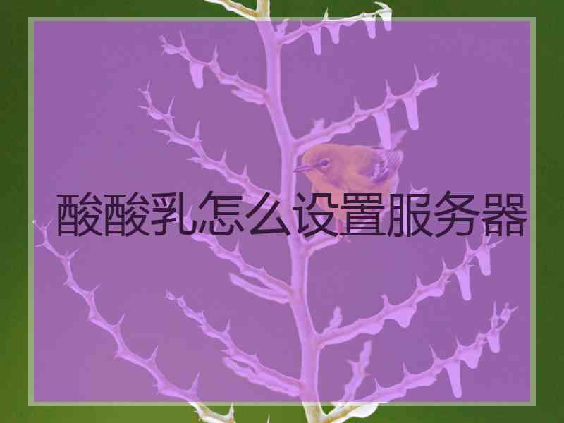 酸酸乳怎么设置服务器