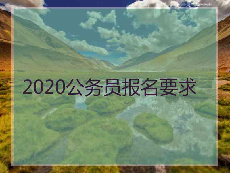 2020公务员报名要求