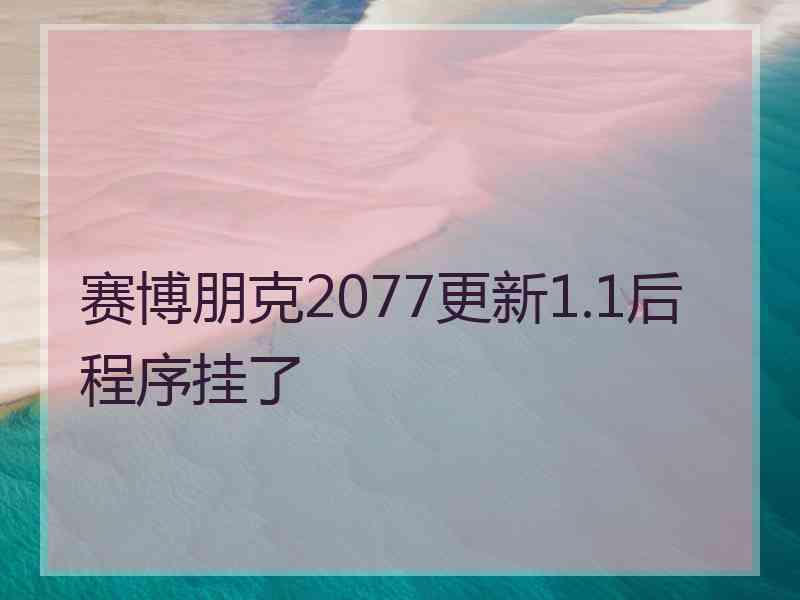 赛博朋克2077更新1.1后程序挂了