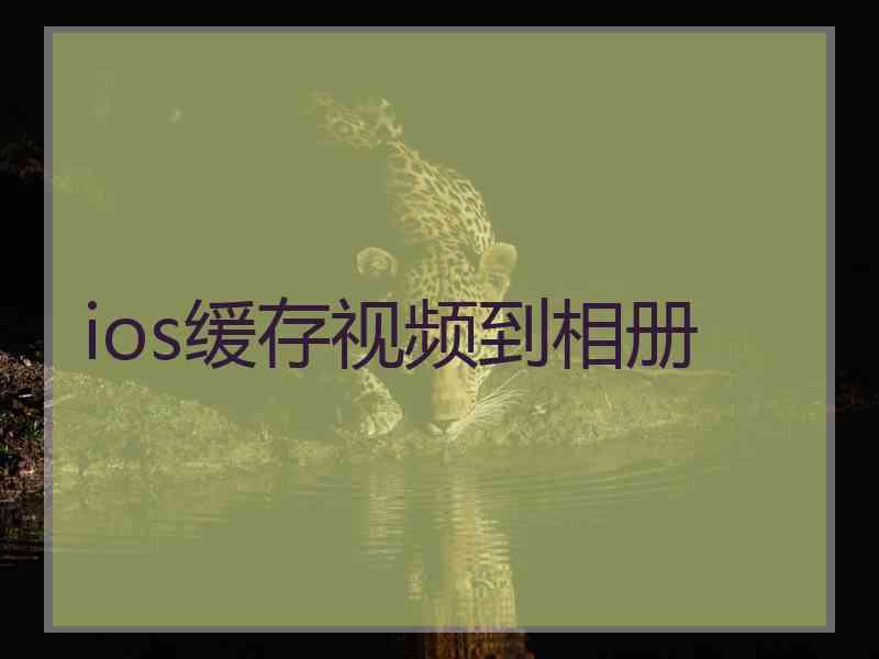 ios缓存视频到相册