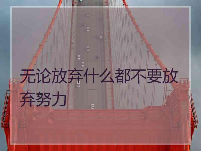 无论放弃什么都不要放弃努力