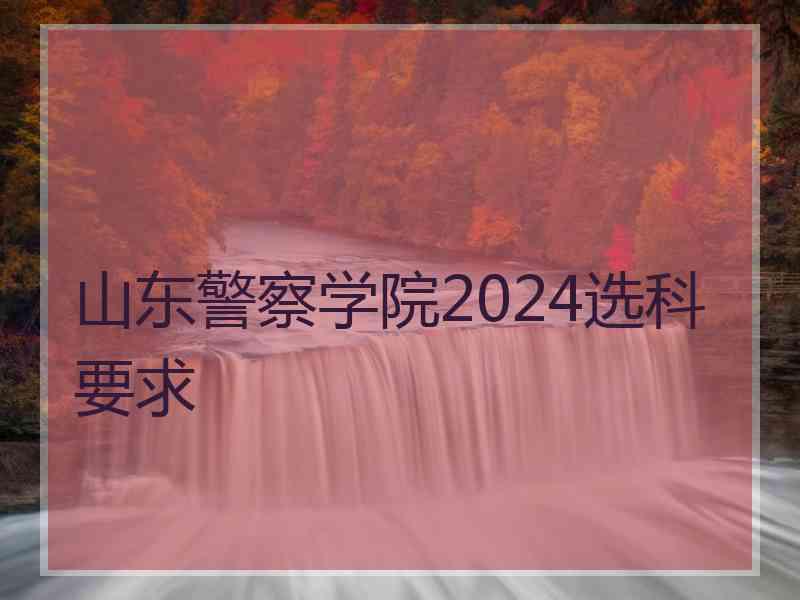 山东警察学院2024选科要求