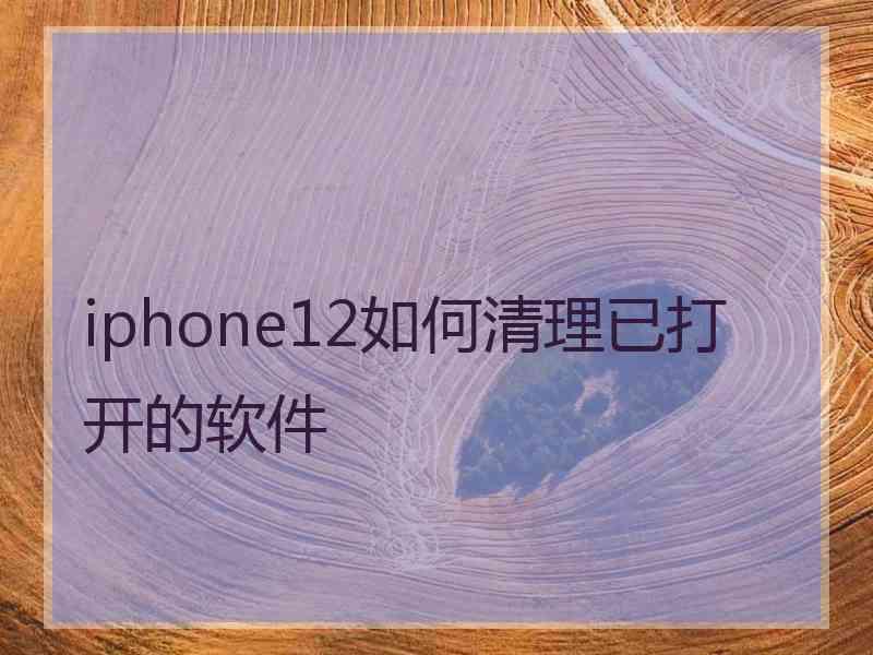 iphone12如何清理已打开的软件