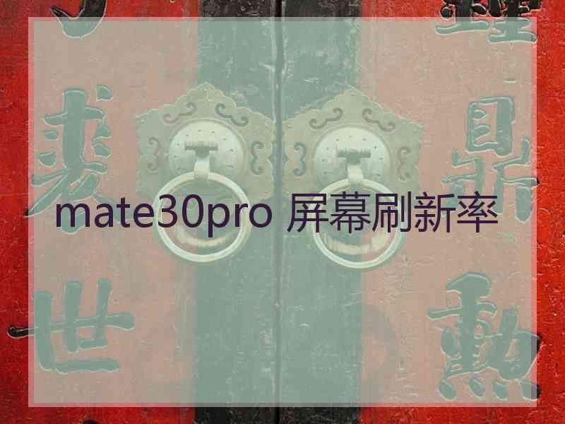 mate30pro 屏幕刷新率