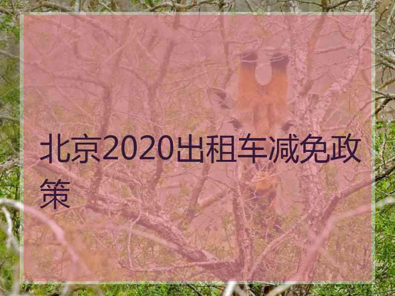 北京2020出租车减免政策