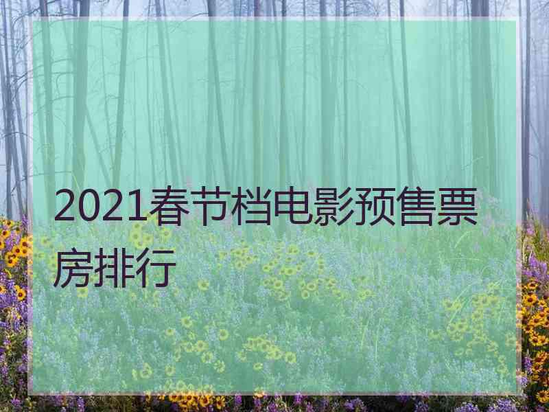 2021春节档电影预售票房排行