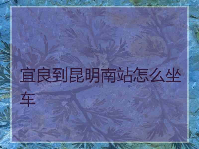 宜良到昆明南站怎么坐车