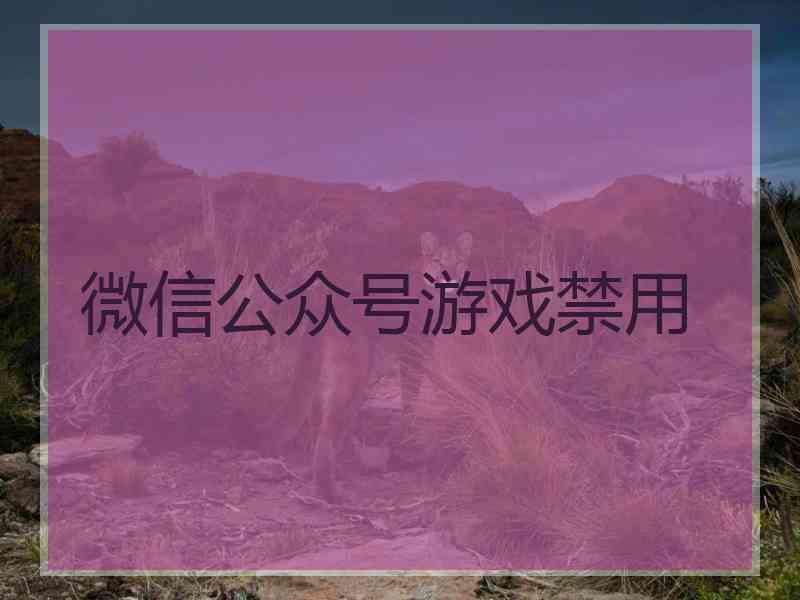 微信公众号游戏禁用