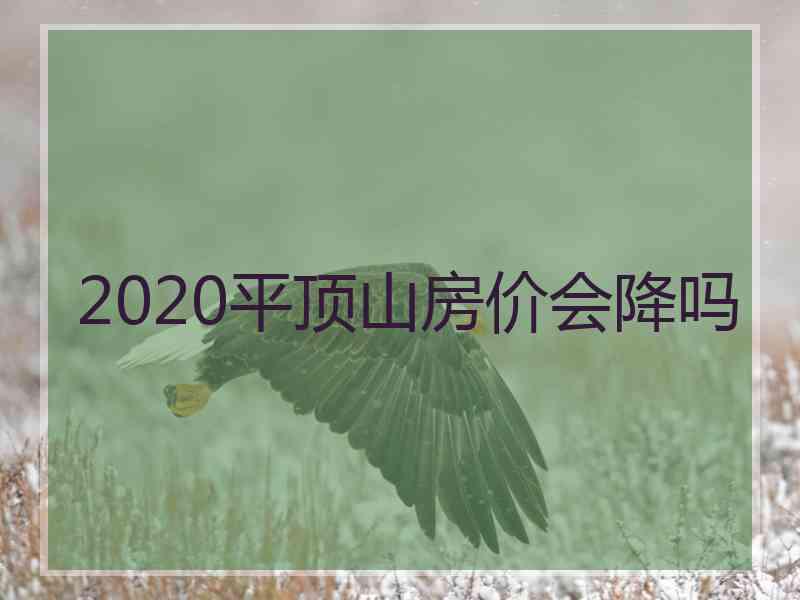 2020平顶山房价会降吗