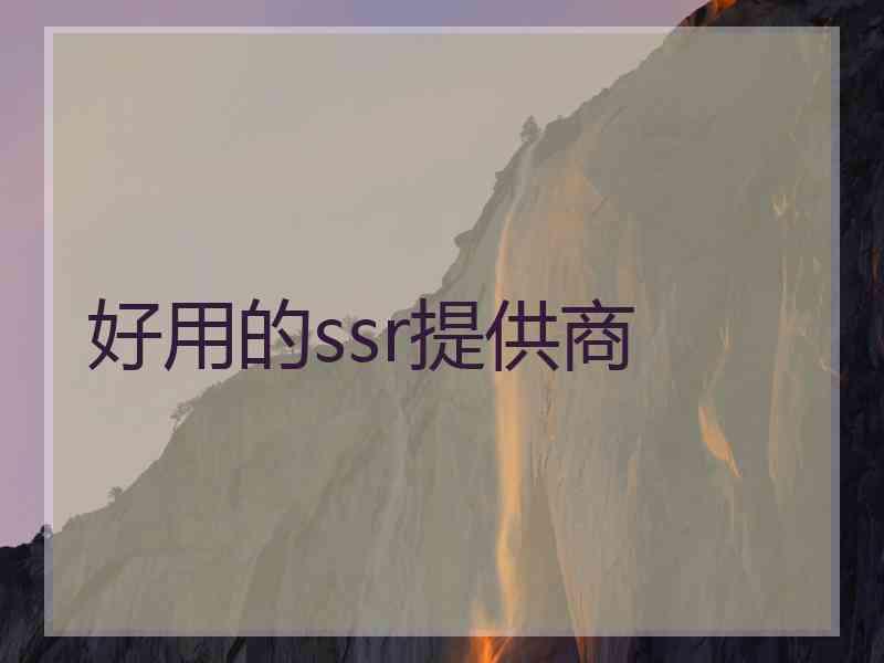 好用的ssr提供商
