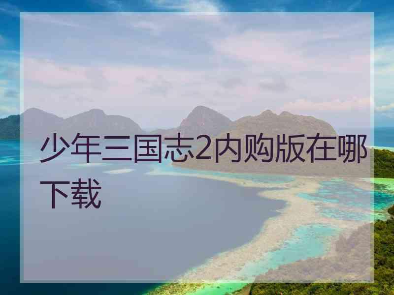 少年三国志2内购版在哪下载