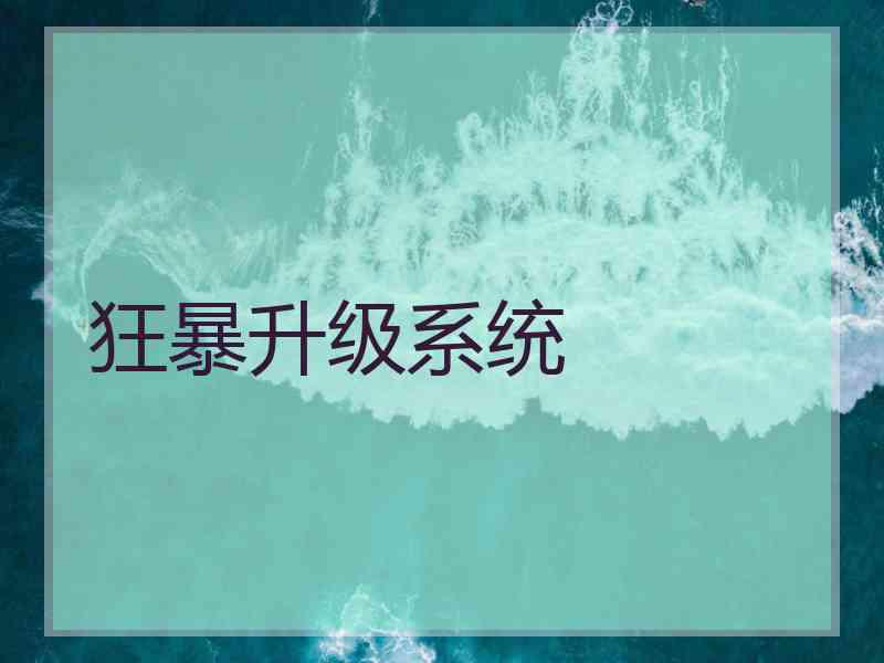 狂暴升级系统