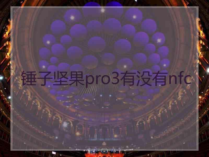 锤子坚果pro3有没有nfc