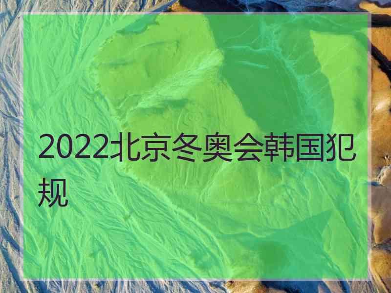 2022北京冬奥会韩国犯规