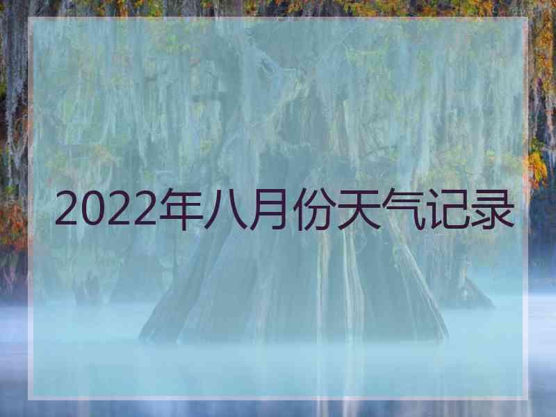 2022年八月份天气记录