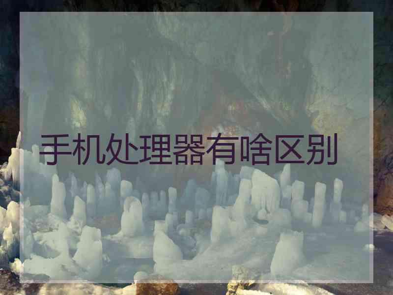 手机处理器有啥区别
