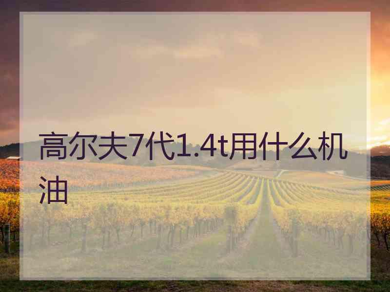 高尔夫7代1.4t用什么机油