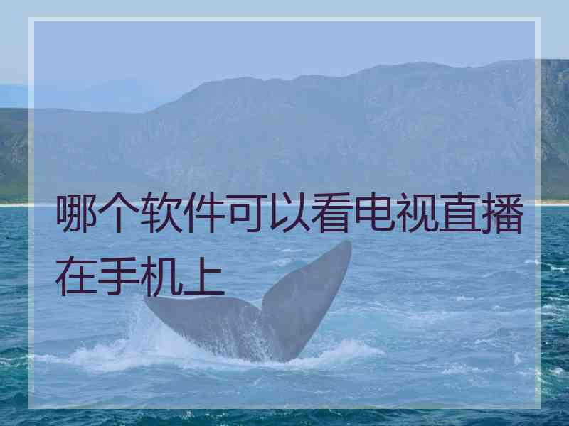 哪个软件可以看电视直播在手机上