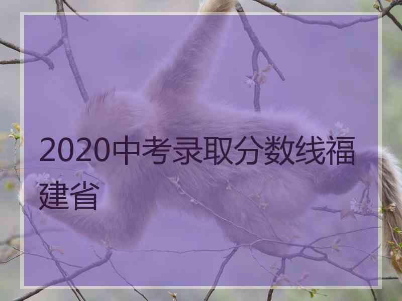 2020中考录取分数线福建省