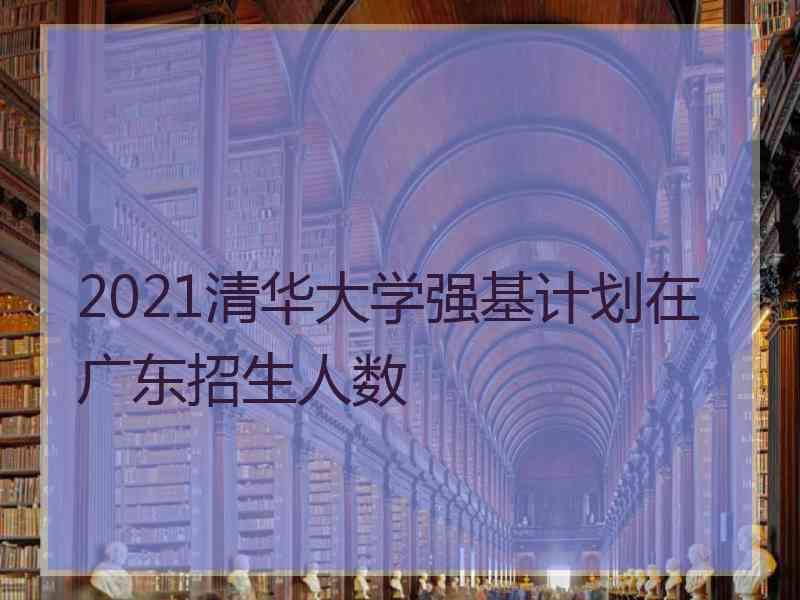 2021清华大学强基计划在广东招生人数