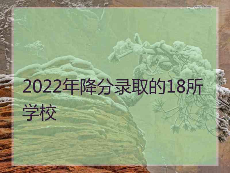 2022年降分录取的18所学校