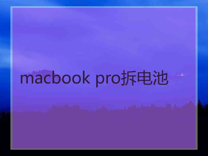 macbook pro拆电池