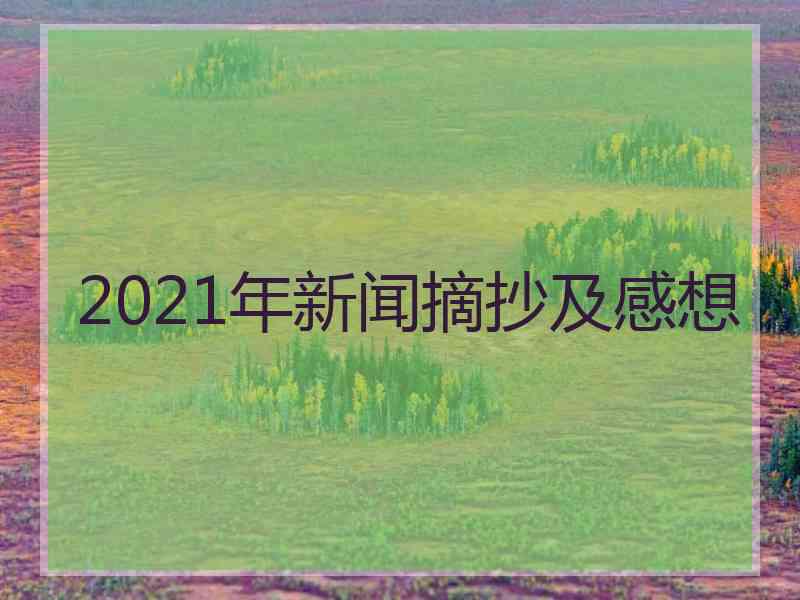 2021年新闻摘抄及感想