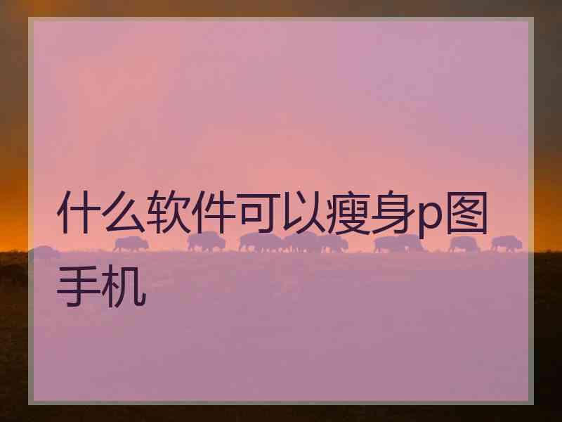 什么软件可以瘦身p图手机