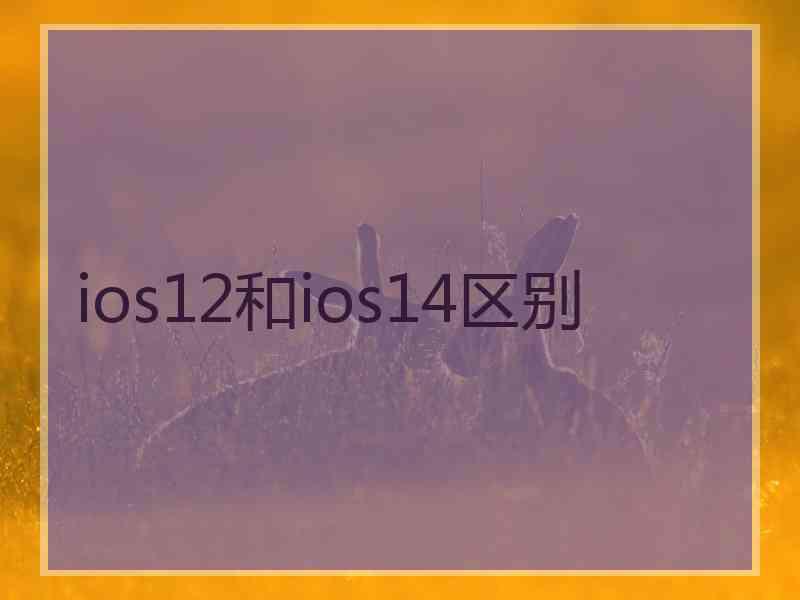 ios12和ios14区别