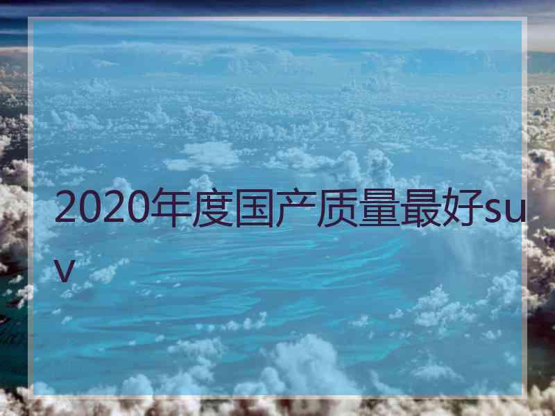 2020年度国产质量最好suv