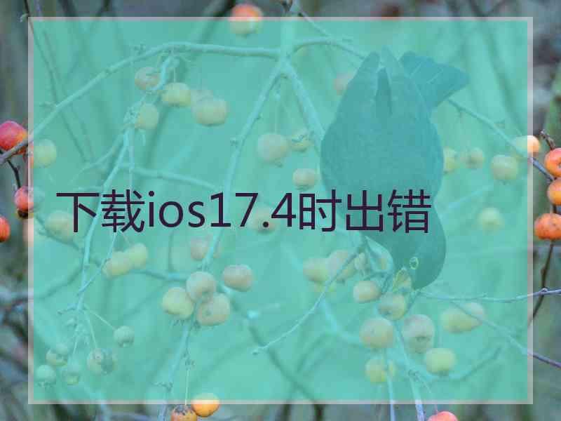 下载ios17.4时出错