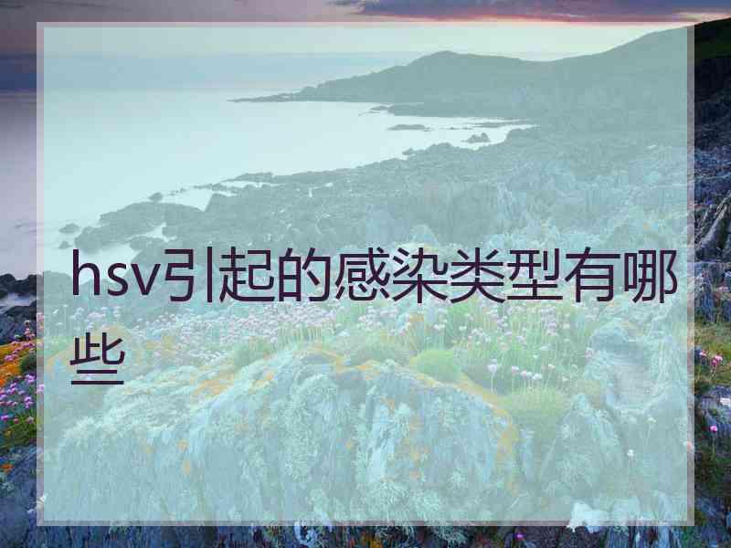 hsv引起的感染类型有哪些