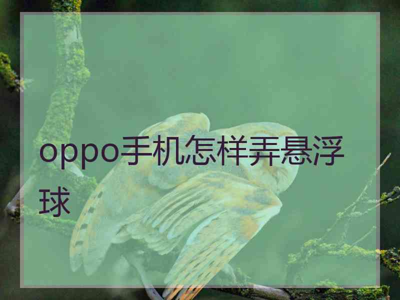 oppo手机怎样弄悬浮球