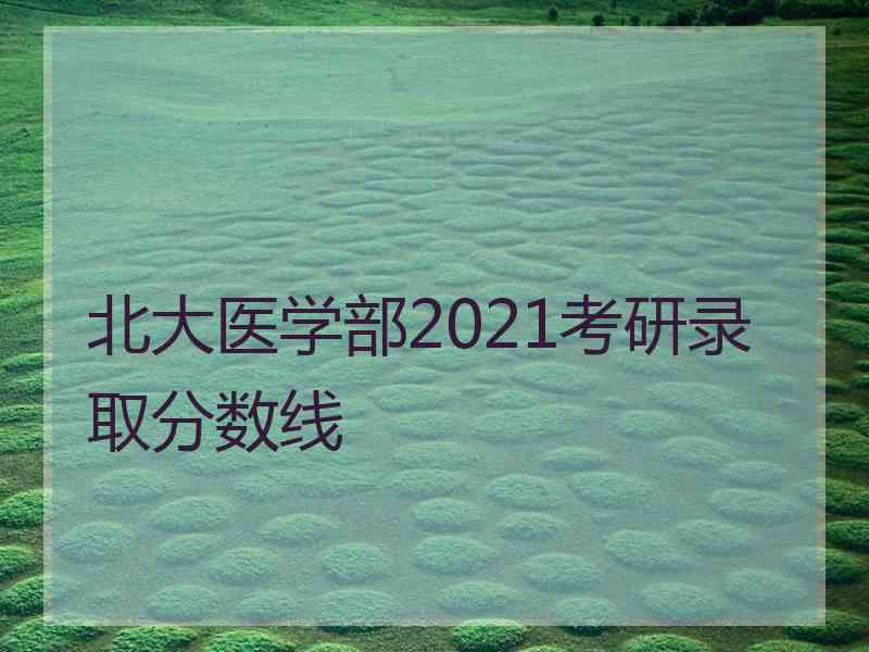 北大医学部2021考研录取分数线
