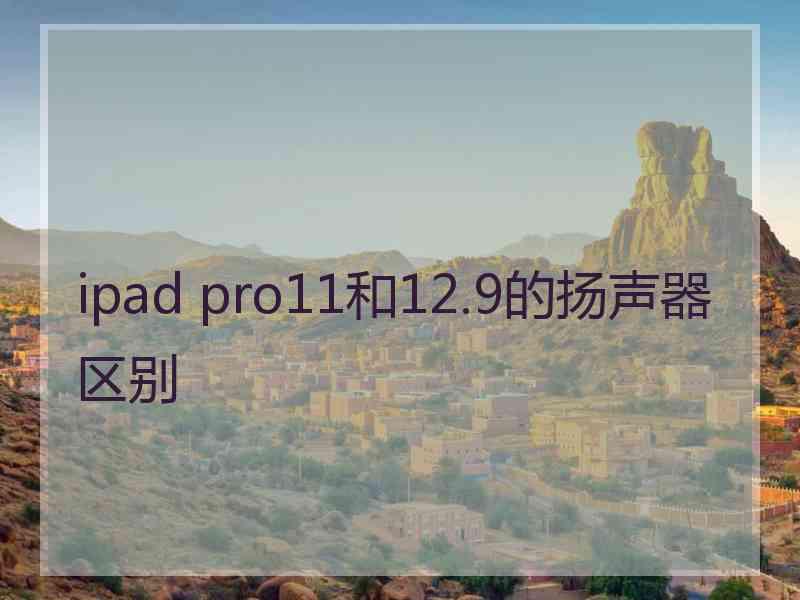 ipad pro11和12.9的扬声器区别