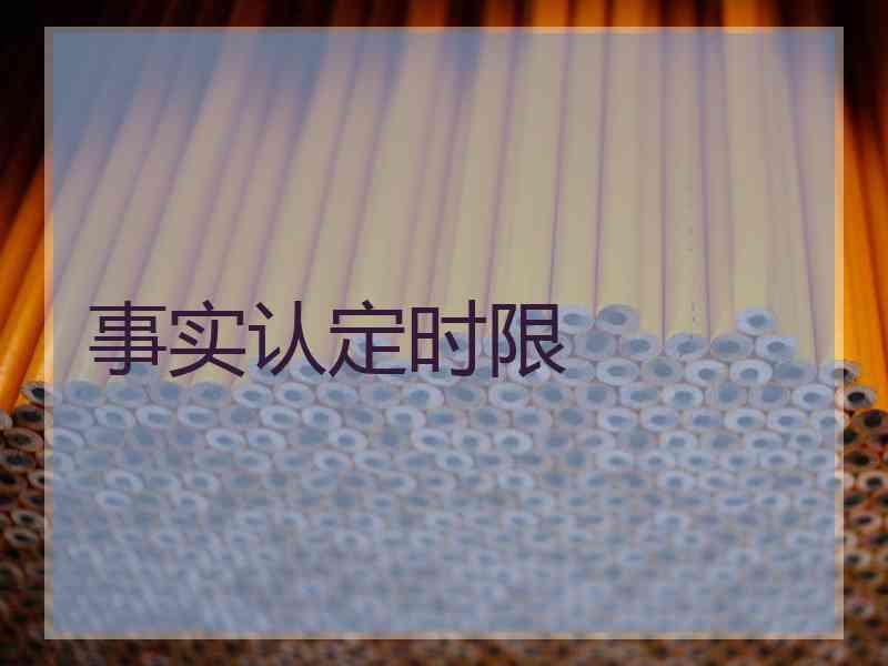事实认定时限