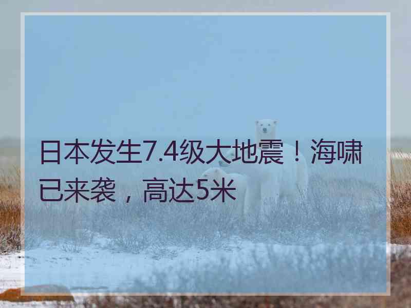 日本发生7.4级大地震！海啸已来袭，高达5米