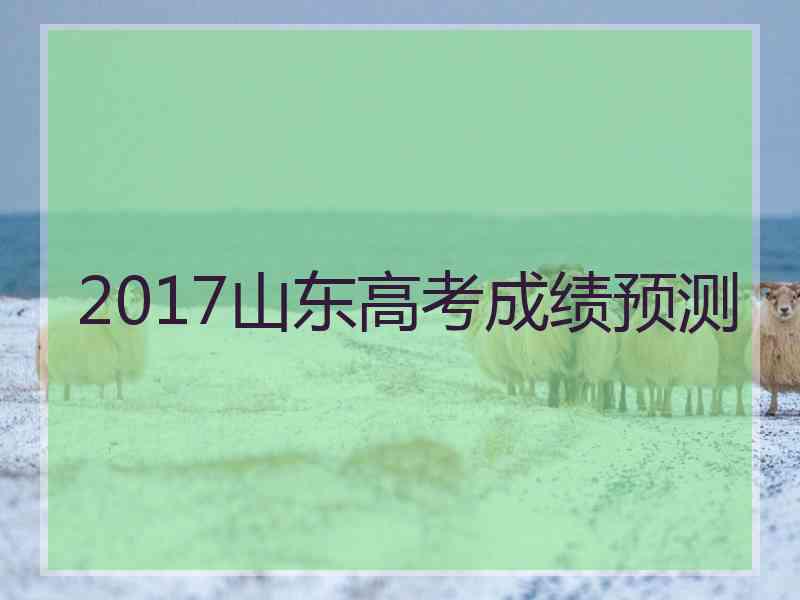 2017山东高考成绩预测