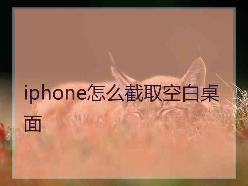 iphone怎么截取空白桌面