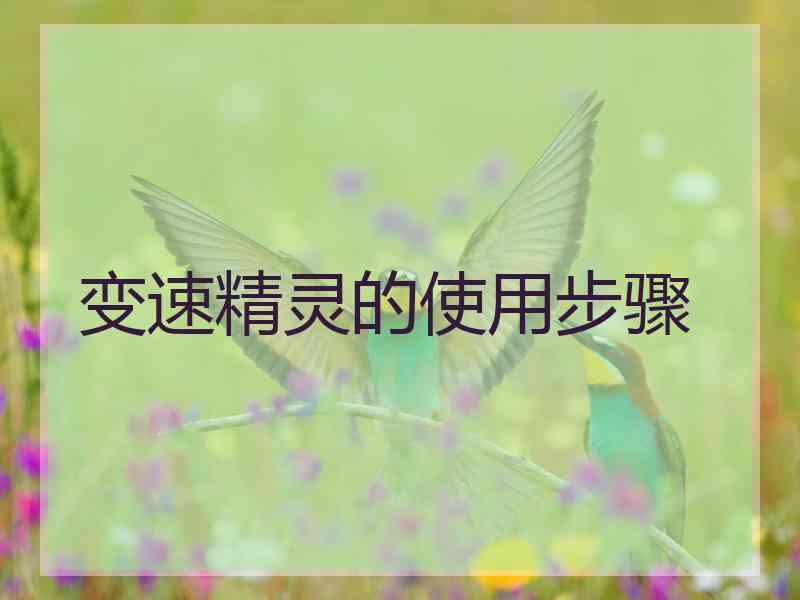 变速精灵的使用步骤