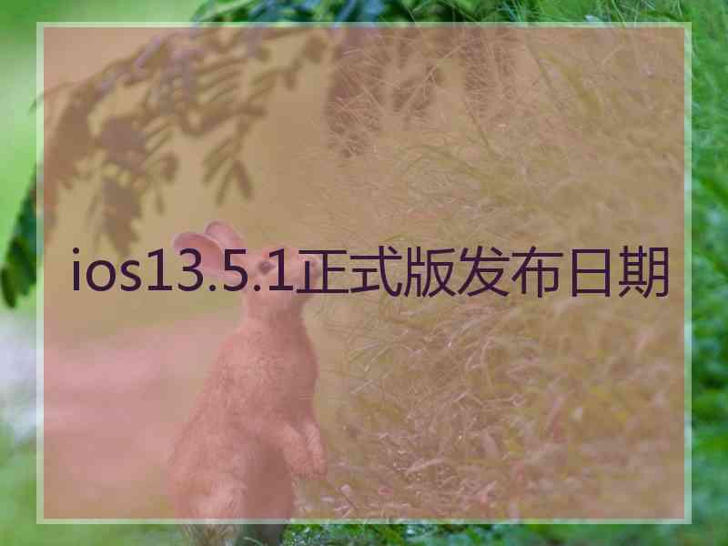 ios13.5.1正式版发布日期