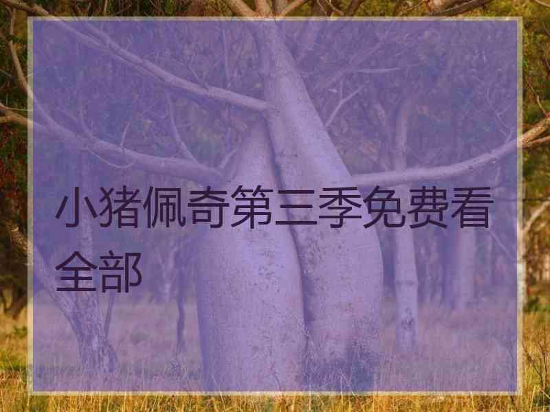 小猪佩奇第三季免费看全部