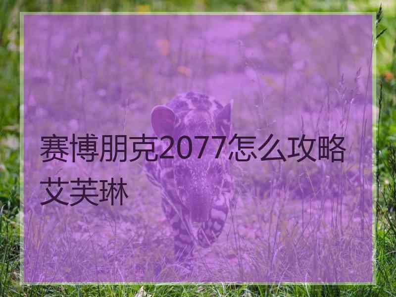 赛博朋克2077怎么攻略艾芙琳