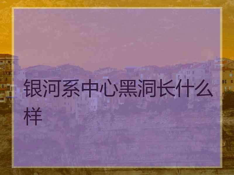 银河系中心黑洞长什么样