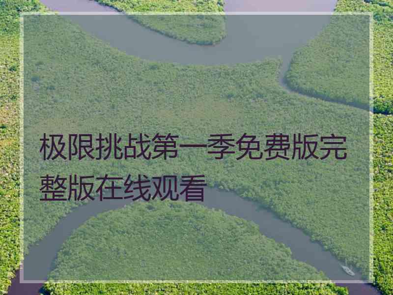 极限挑战第一季免费版完整版在线观看