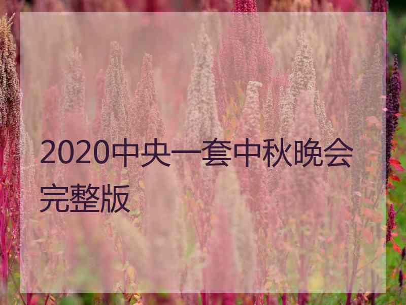 2020中央一套中秋晚会完整版