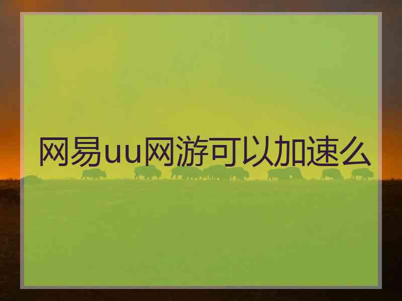 网易uu网游可以加速么
