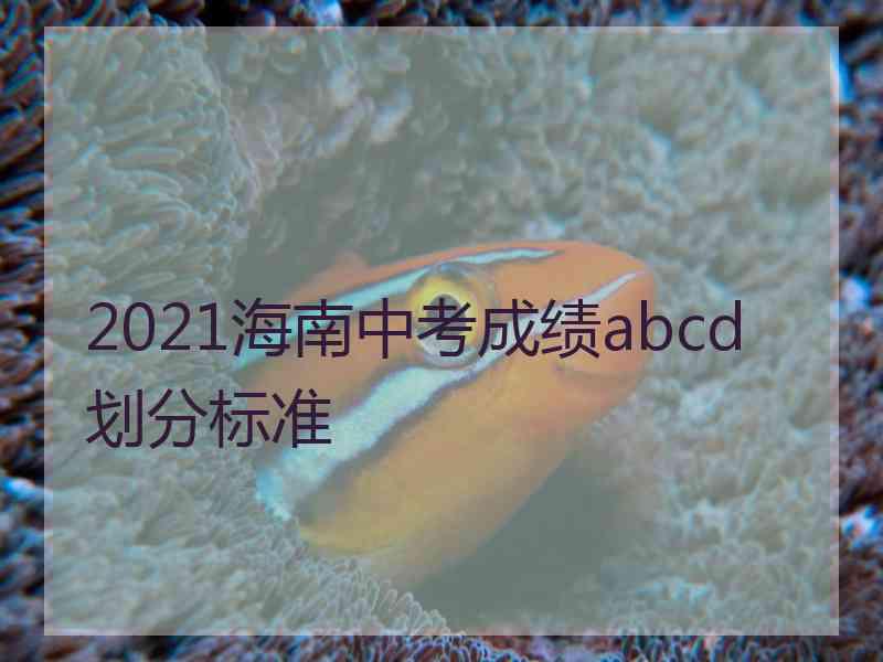 2021海南中考成绩abcd划分标准