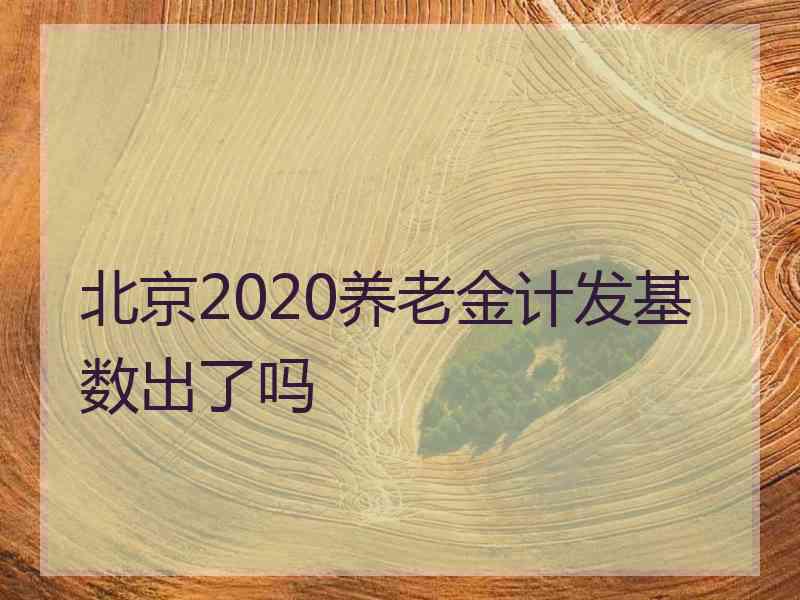 北京2020养老金计发基数出了吗
