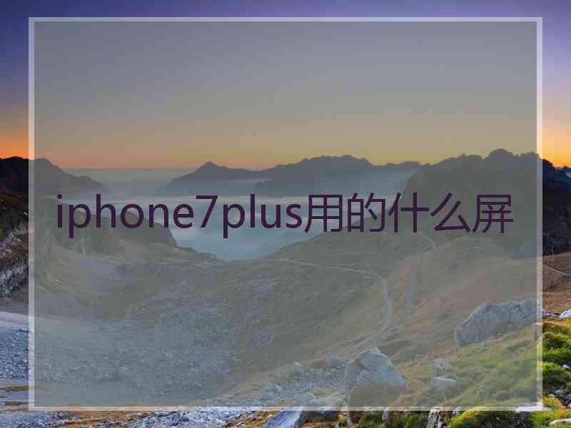 iphone7plus用的什么屏
